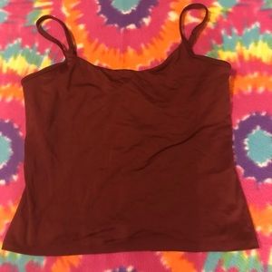 Burgundy tank with built in bra